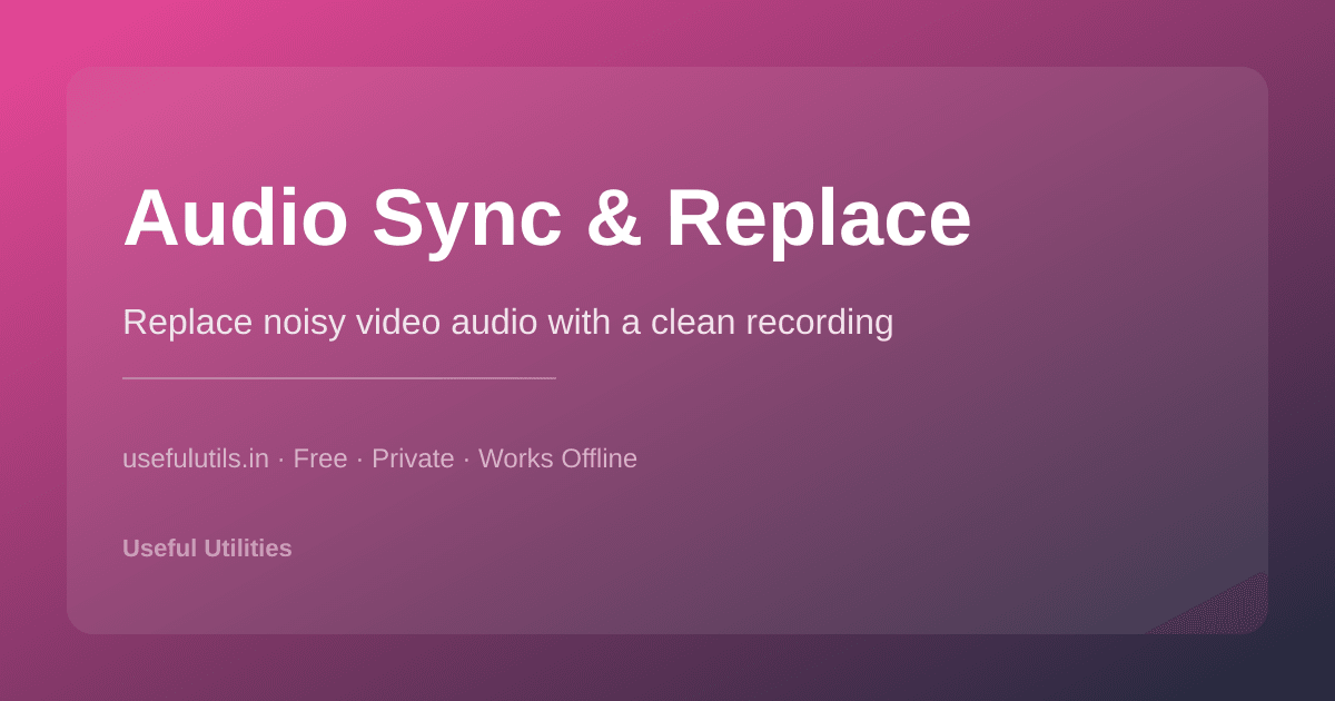 Audio Sync and Replace — replace noisy video audio with clean recording online