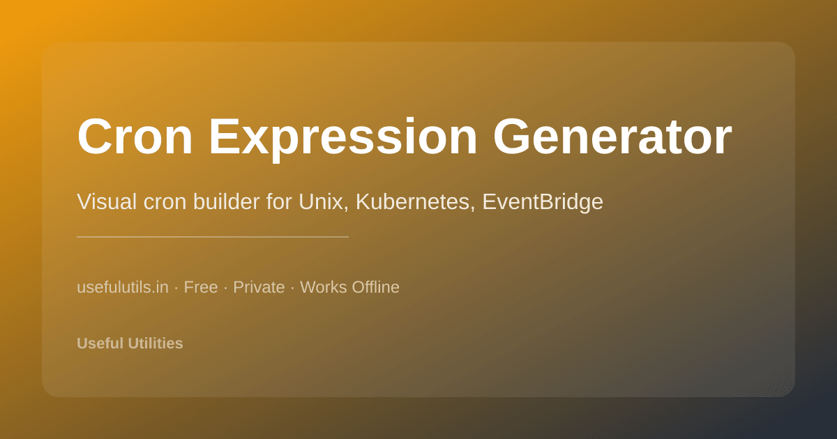 Cron Expression Generator — visual cron builder for Unix Kubernetes and EventBridge