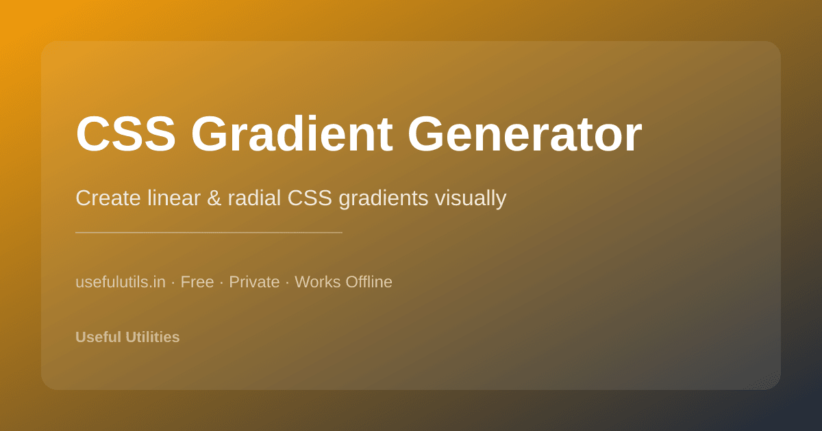 CSS Gradient Generator — create linear and radial CSS gradients visually