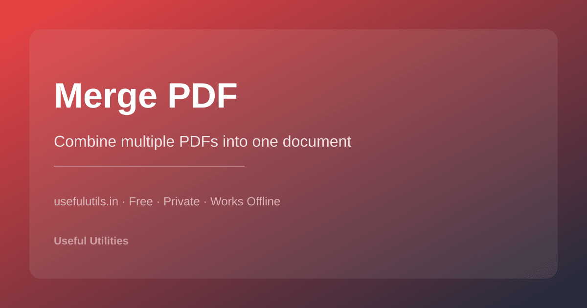 Merge PDF — combine multiple PDF files into one document online